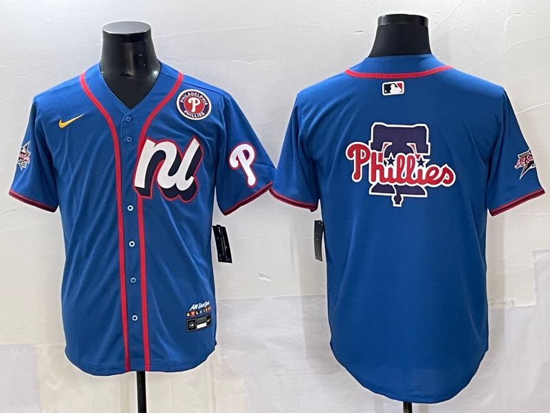 Men 2025 Philadelphia Phillies Blank Blue All star Nike MLB Jersey style 04->philadelphia phillies->MLB Jersey